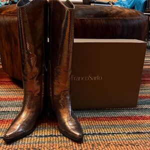Franco Sarto Shiny Snakeskin Boots